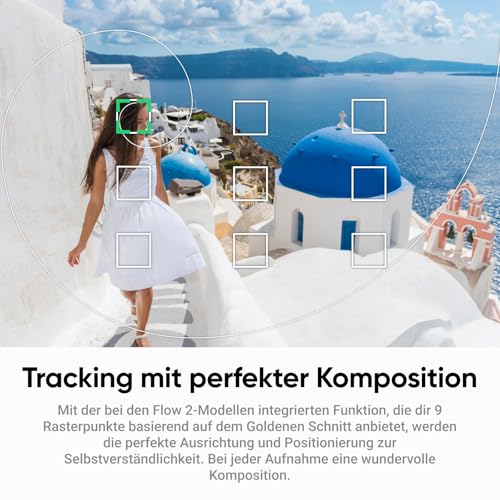 Insta360 Flow 2 Weiß, Gimbal für Smartphones – Zusammenklappbarer KI-Smartphone-Gimbal, KI- & Multi-Personen-Tracking, Stativ/Selfie-Stick integriert, Fernsteuerung, für iPhone/Android, Reise - 6