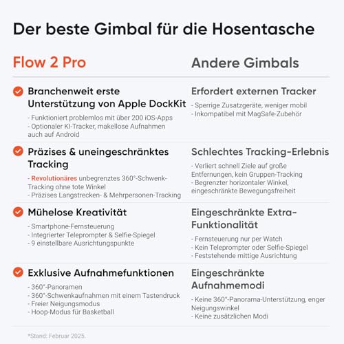 Insta360 Flow 2 Pro Creator-Bundle Grau – Erster KI-Smartphone-Gimbal mit Apple DockKit, innovatives 360°-Schwenk-Tracking, frei neigbar, Stativ/Selfie-Stick integr., mobiler Vlog-/Reise-Stabilisator - 2