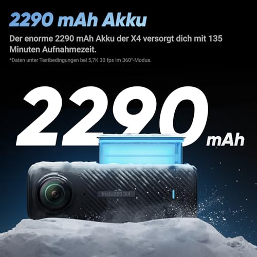 Insta360 X4 Drohnenfreies Bundle – wasserdichte 8K 360°-Action-Cam, 4K Weitwinkelvideos, Unsichtbarer Selfie-Stick Effekt, Abnehmbarer Linsenschutz, 135 min Akkulaufzeit, KI-Bearbeitung - 6