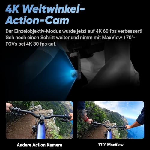 Insta360 X4 Drohnenfreies Bundle – wasserdichte 8K 360°-Action-Cam, 4K Weitwinkelvideos, Unsichtbarer Selfie-Stick Effekt, Abnehmbarer Linsenschutz, 135 min Akkulaufzeit, KI-Bearbeitung - 9