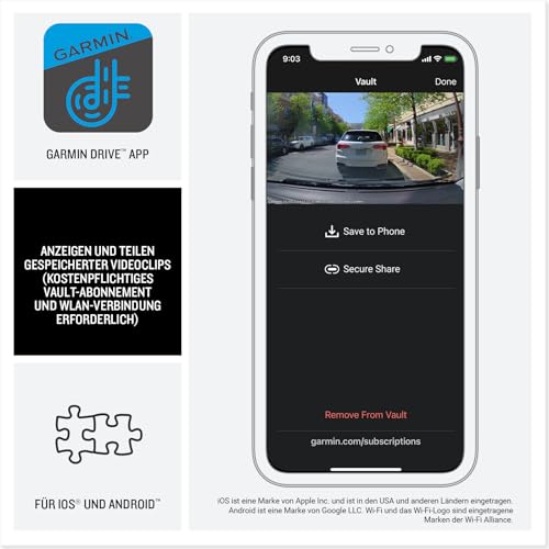 Garmin Dash Cam X310 - Premium Dash Cam mit 4K-Aufläsung, 140° Blickwinkel, 2,4 Zoll LCD Display, Garmin Clarity Polfilter und automatischer Unfallerkennung - 6